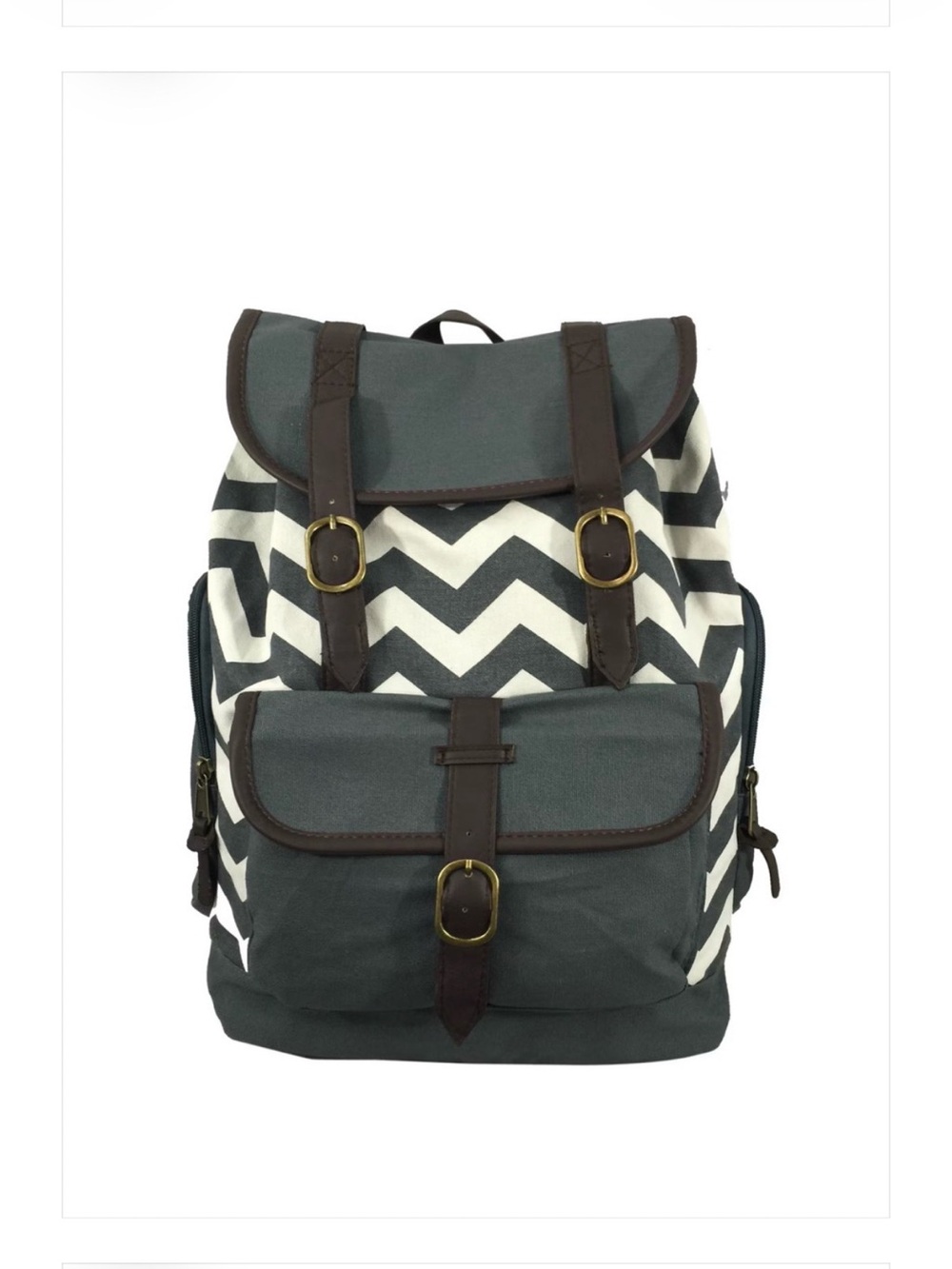 K-cliffs Unisex Canvas Laptop/Bookbag Canvas Backpack in Dark Gray and White NWT